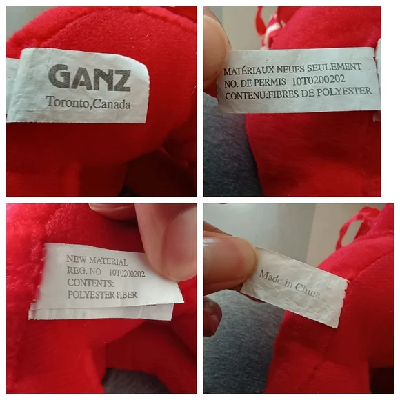 GANZ Plush Red Dog Sitting Stuffed Animal Bull Terrier Toy 8in - Picture 14 of 16